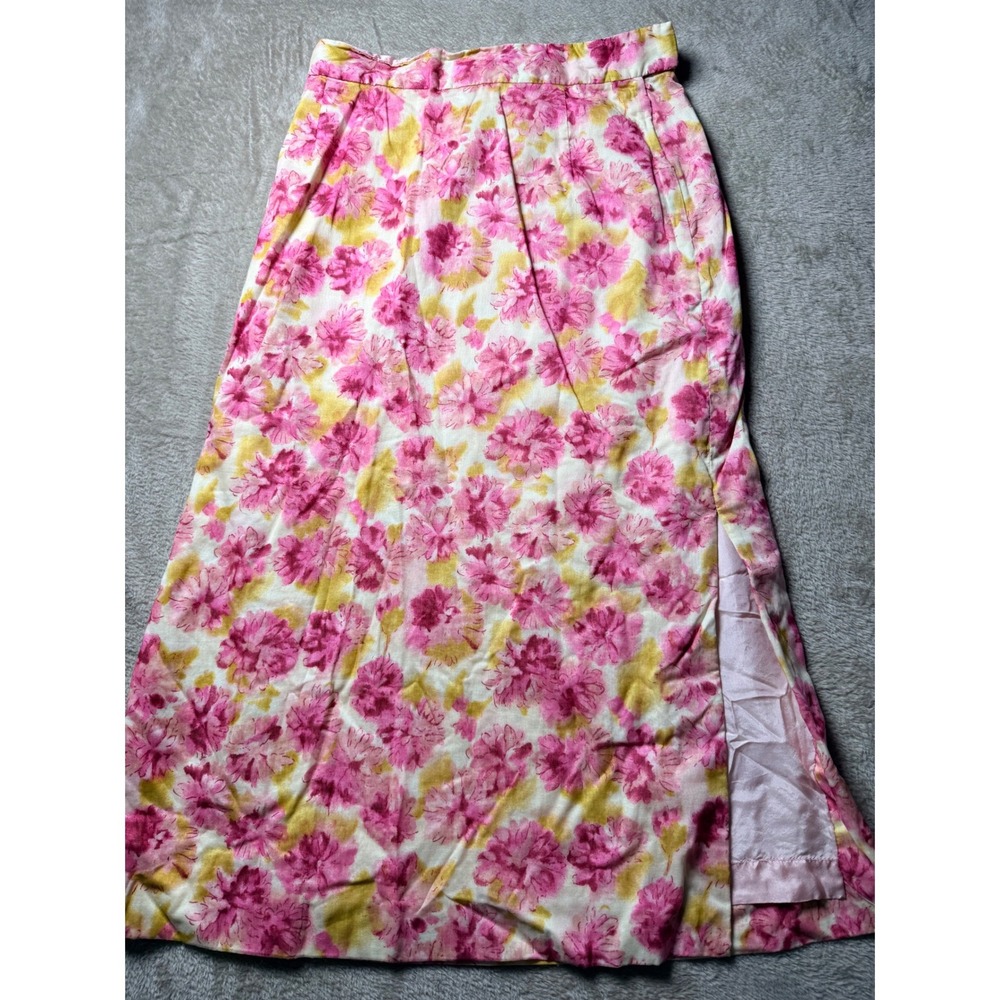 VTG Tuleh Bergdorf Goodman Floral Skirt Pleated Designer Summer Garden party